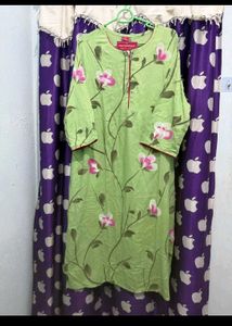 Elegant Green Floral Kurta Set with Dupatta
