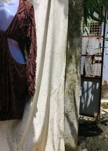 I. Unique Textured Brown Mini Dress