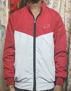 Men's Red & Grey Colorblock Jacket