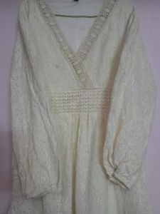 Off-white All-over Lace Vintage Summer Dres
