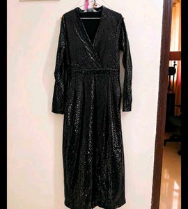 Sparkly Black Sequin Maxi Dress