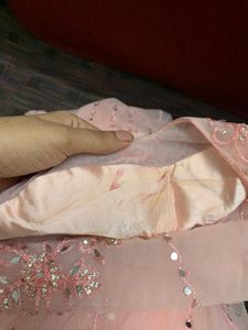 Stunning Embellished Peach Ethnic Gown