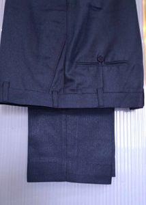 navy blue coloured glossy  formal pant .