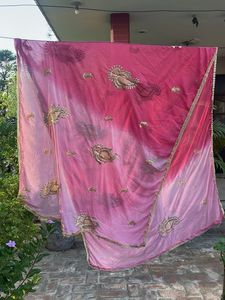 Embroidered Ombre Pink Dupatta