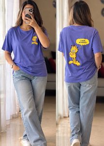 Purple Garfield Graphic T-Shirt