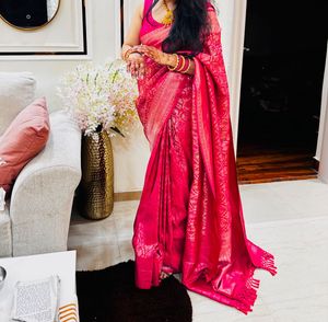 Elegant Pink Kanjeevaram Silk Saree