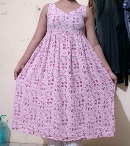 Floral Print Pink Kurta
