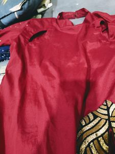 Soft Silk Bright Maroon Kurti For Festive N Occass