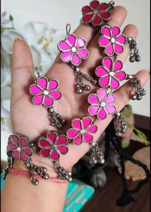 Original glass handmade Flower Necklace set