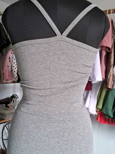Grey Spaghetti Strap Maxi Dress