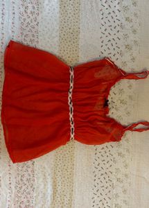 coquette red bow camisole