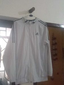Adidas White Zip-Up Jacket