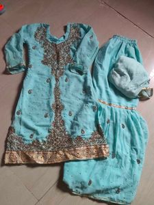 Beautiful Aqua Kurta Set with Dupatta