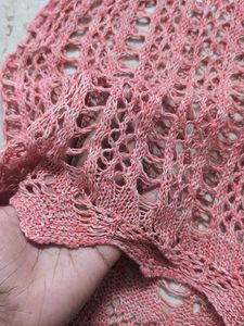 Pink Crochet Knit Top
