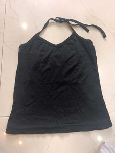 Sleek Black Halter Neck Camisole