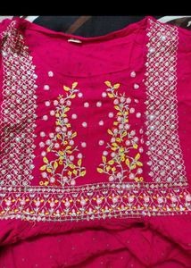Vibrant Pink Embroidered Kurta Set