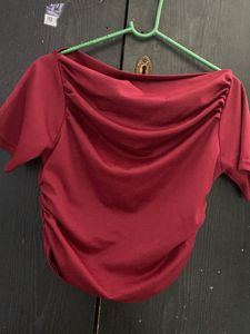 red off shoulder top for women