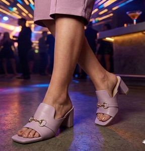 Stylish Lilac Block Heels