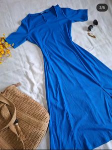 Vibrant Blue Midi Dress