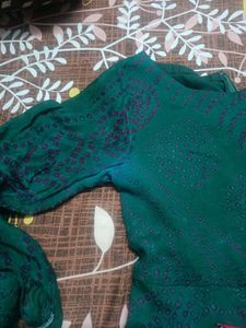 Elegant Green Bandhani Print Kurta