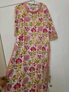 beautiful floral pure cotton kurta