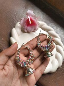 Boho Multicolored Hoop Earrings