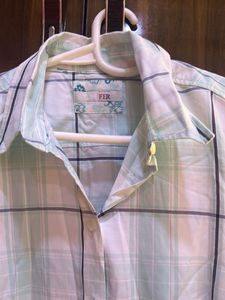 Light Blue Plaid Long Sleeve Shirt