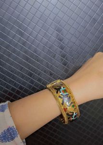 Vintage Enamel Elephant Bangle