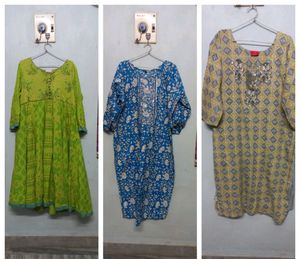 Vibrant Printed Kurtas - Set of 3