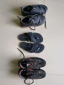 2 Pine Kids Shoes And 1 Pair Of Sandals