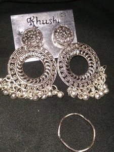 Stylish Oxidized Jhumka Earrings