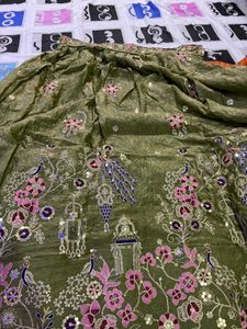 Olive Green Embroidered Lehenga Choli