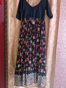 Elegant Floral Ethnic Gown With Dupata Padded