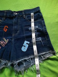 Y2k Funky Distressed Denim Jeans Shorts with Patch