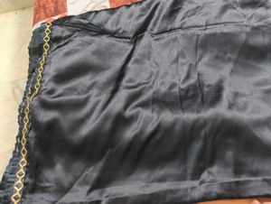 Elegant Black Silk Saree with Gold Border