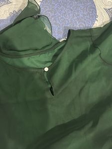 Elegant Green Embellished Gown with palazzo