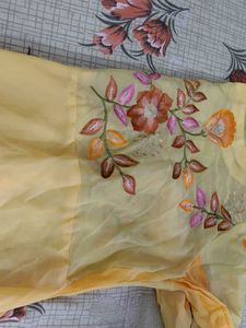 beautiful hand embroidered frock suit