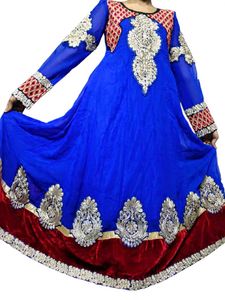 Embroidered umbrella  with bottom and dupatta