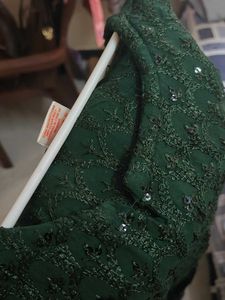 Elegant Emerald Kurta with Sequins