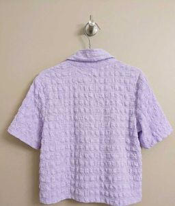 Lavender Textured Crop Shirt  💜💜