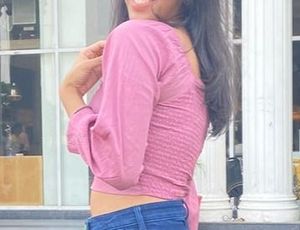 Pink Long Sleeve Crop Top