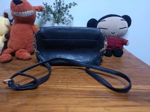 Authentic Daks Dark navy blue Leather sling bag