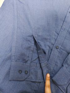 Men Formal Shirt - Plain Blue