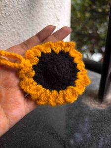 Handmade Crochet Sunflower Keychain 🌻🎀