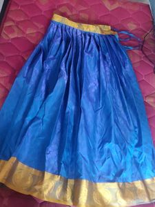 Blue & Gold Lehenga Skirt