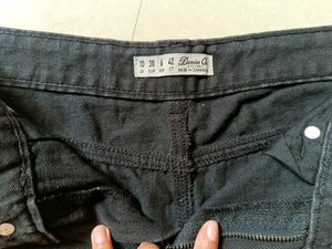 Classic Black Denim Mini Skirt