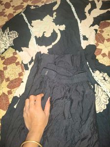 Elegant Black Floral Kurta Set