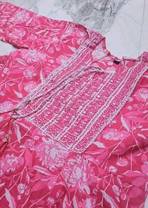 Pink Floral Kurta &amp; Pant Set💕