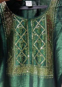 Golden Sequins Green kurta with Palazzo