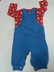 Super Girl Blue Pant Dungaree-3-6 months